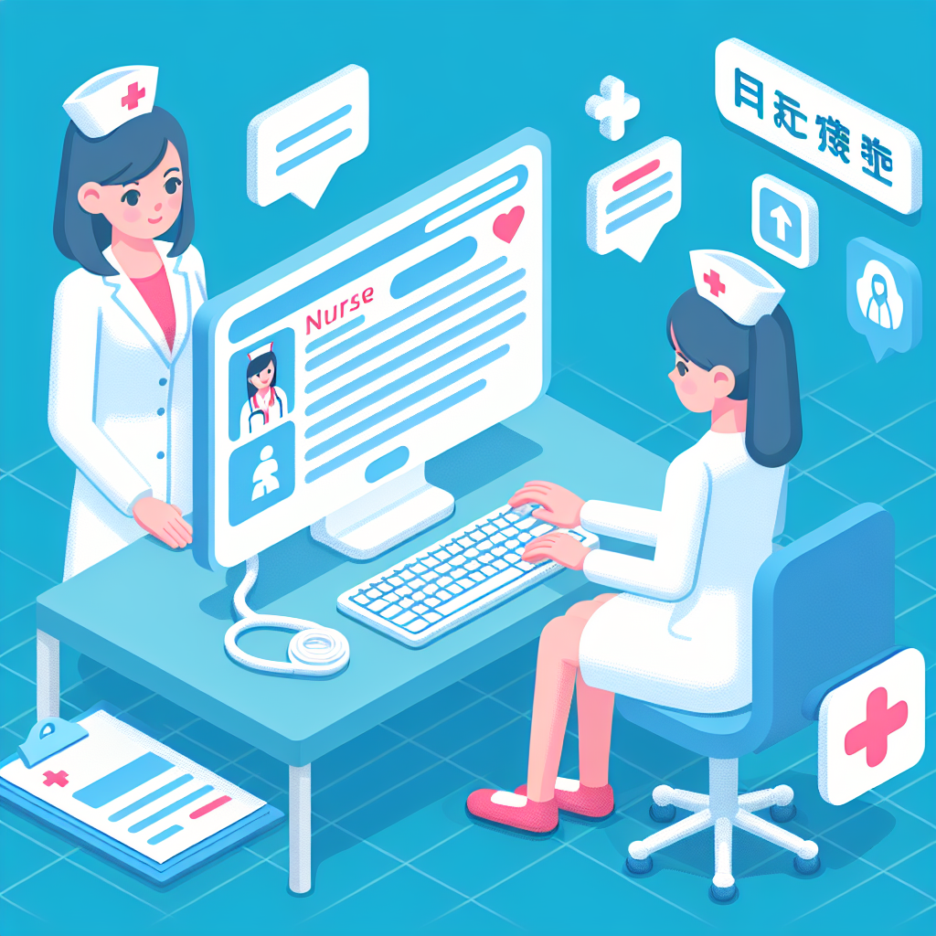 看護師がパソコンで採用情報を検索している様子