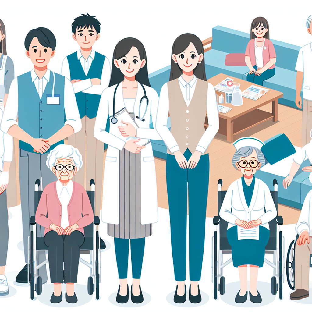 介護施設で働くスタッフと利用者の和やかな日常風景