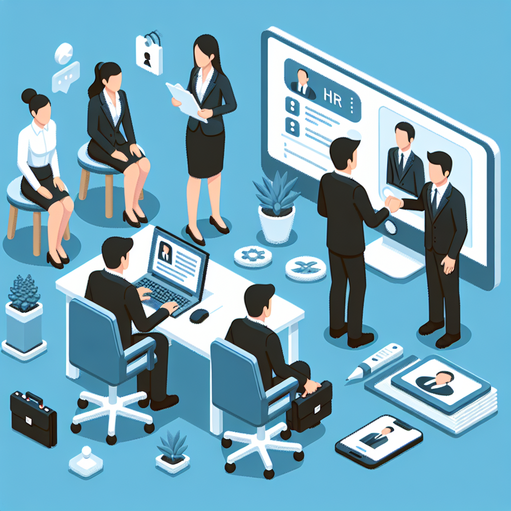 パソコンを使って採用活動を行う人事担当者のイメージ