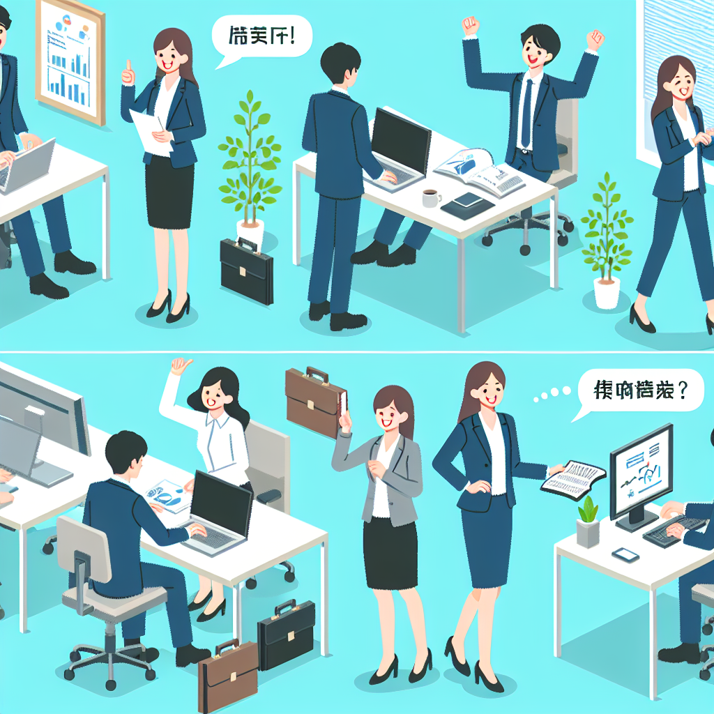 社員が職場で楽しそうに働いている様子の写真