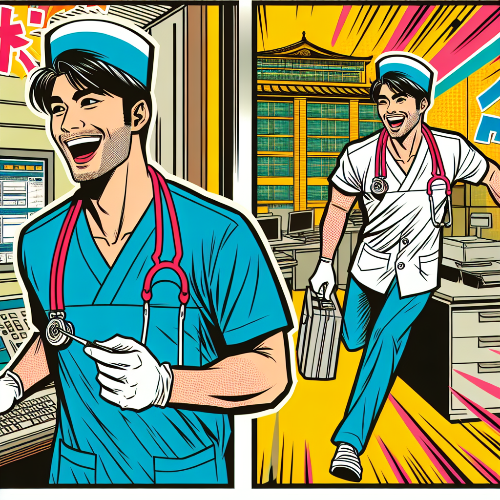 介護職員が笑顔で働いているシーン