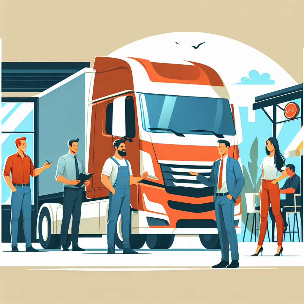 ドライバーが運転しているトラックの写真