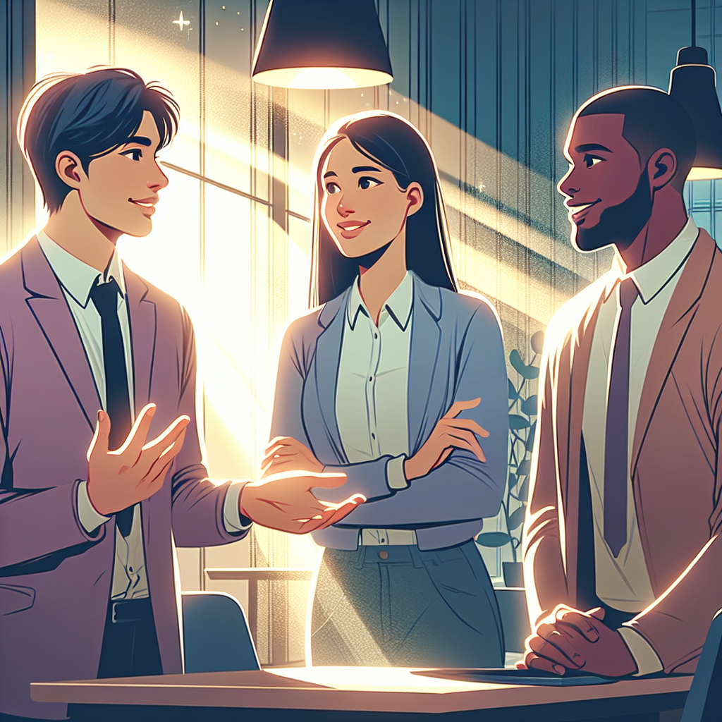 職場でのコミュニケーションを強化するシーン