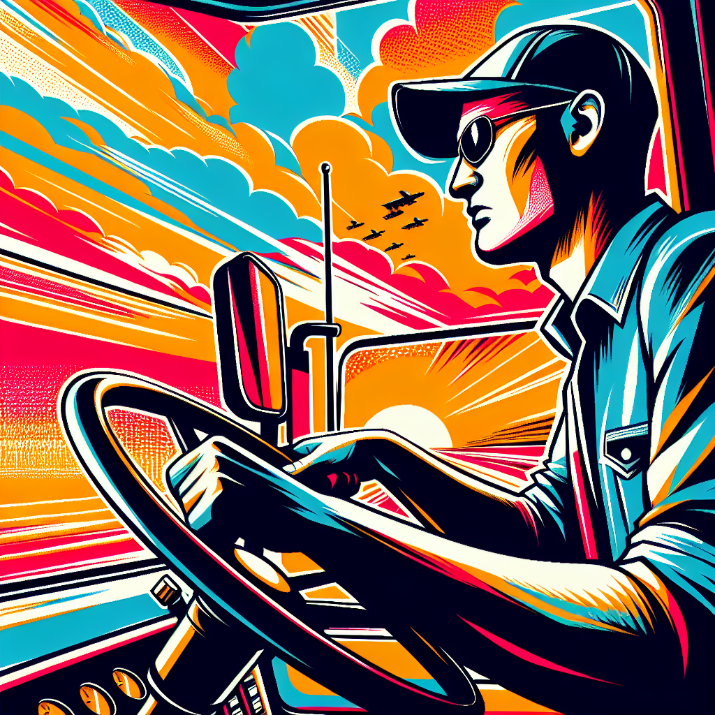 ドライバーがトラックを運転するシーン