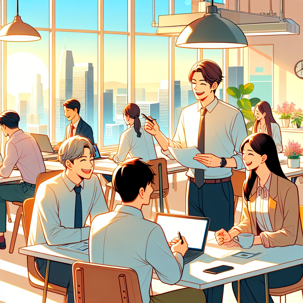 若手社員が楽しそうに働くオフィスの風景
