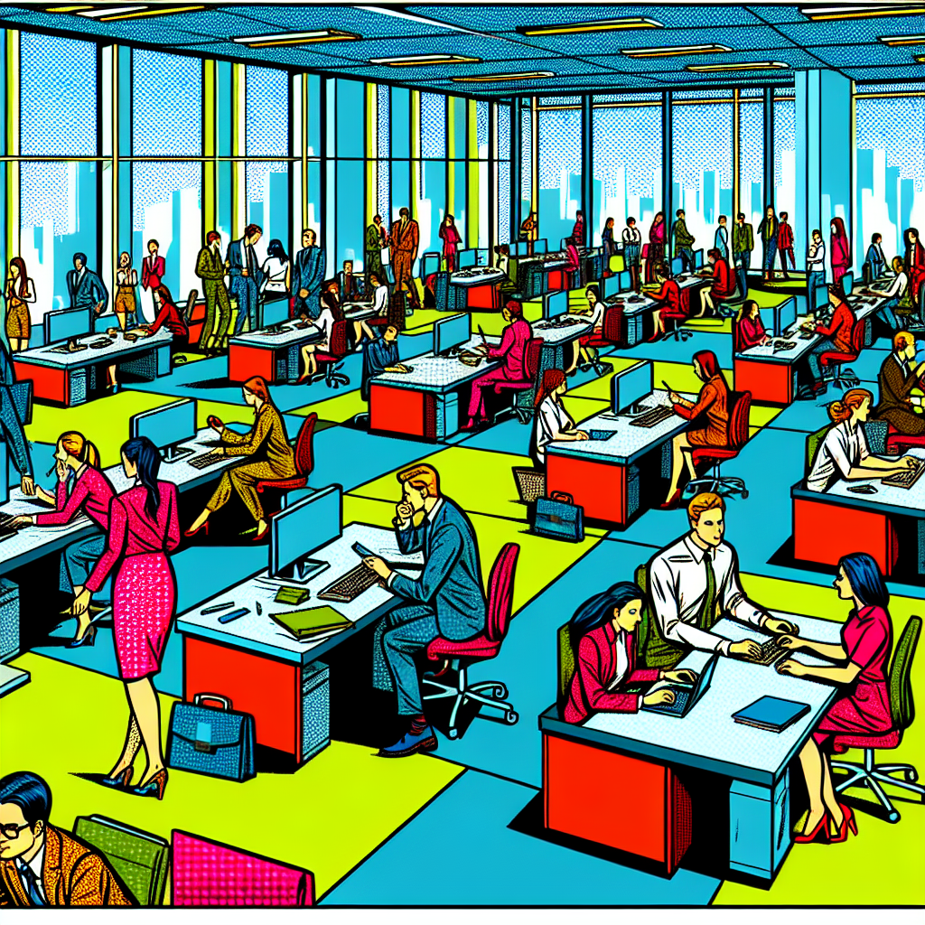 成功事例の企業オフィスと働くスタッフの様子