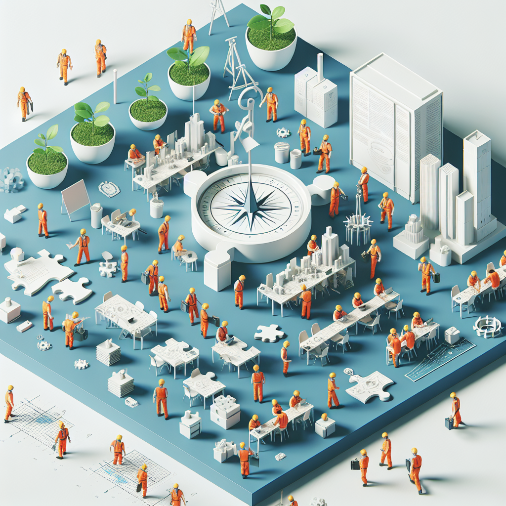 社内研修を受ける建設業の社員たち