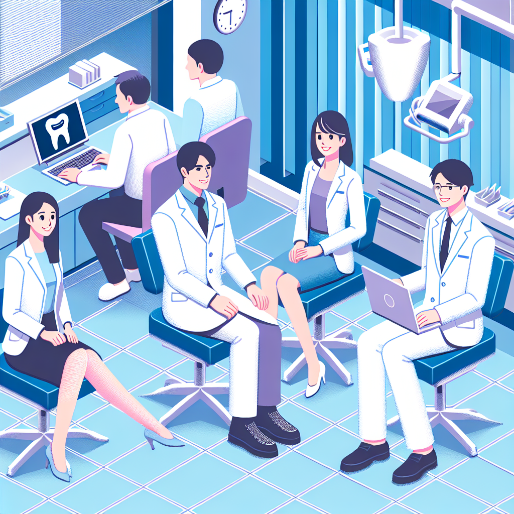 歯科医院のスタッフがリラックスしている休憩室の様子