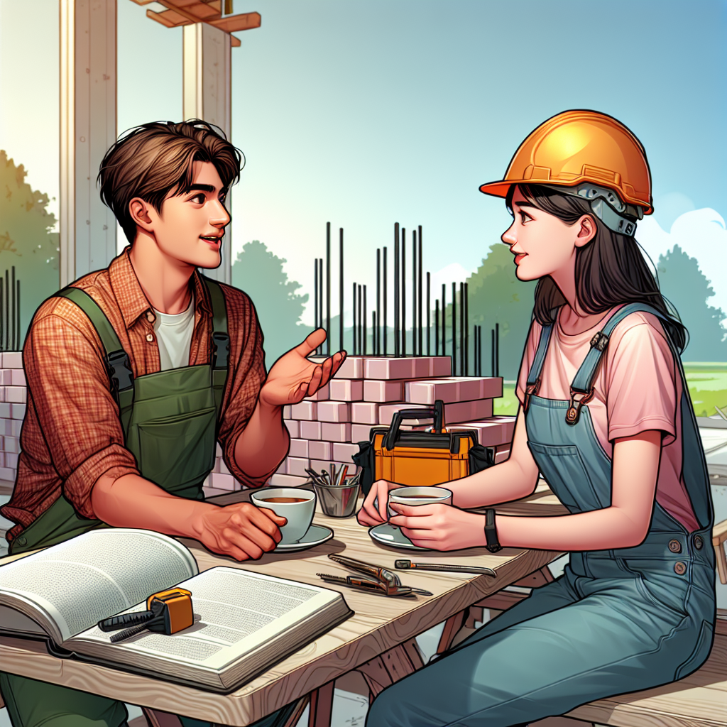 地元の建設現場で働く若手職人の様子