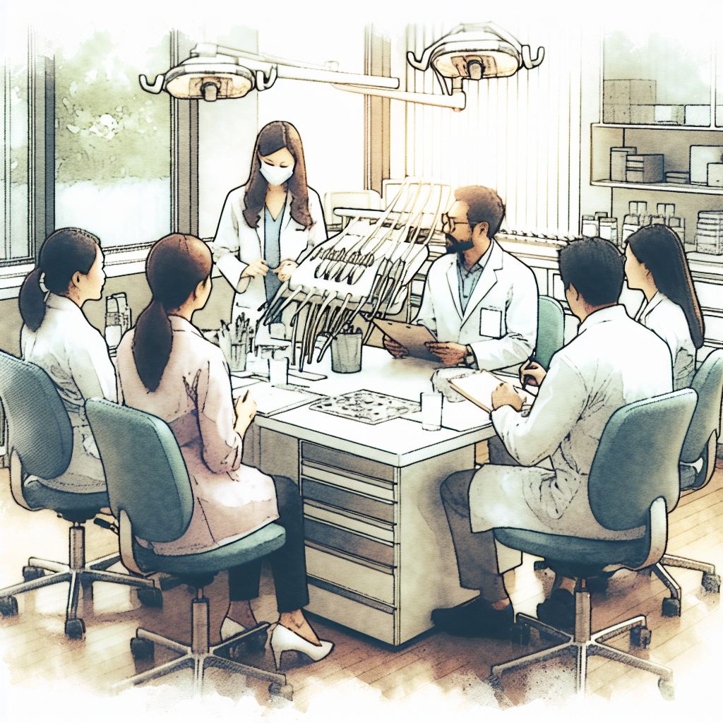 歯科医院でのチームミーティングの様子