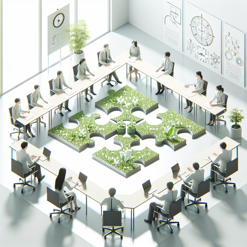 介護施設で働くスタッフのチームミーティングの様子