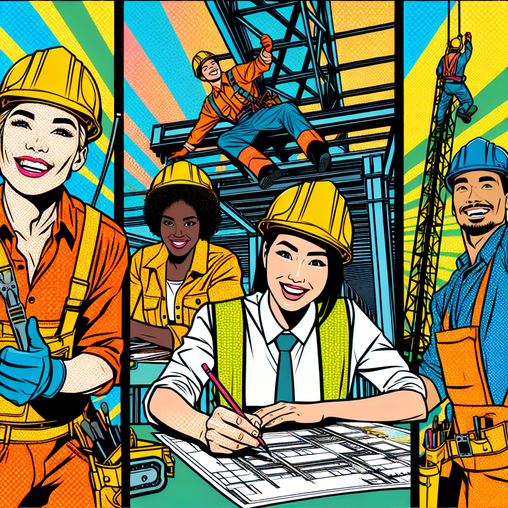 中小企業の建設現場で働く若手社員の笑顔の写真