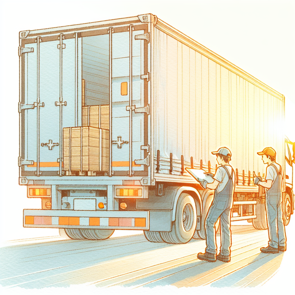 ドライバーが荷物をトラックに積み込む様子