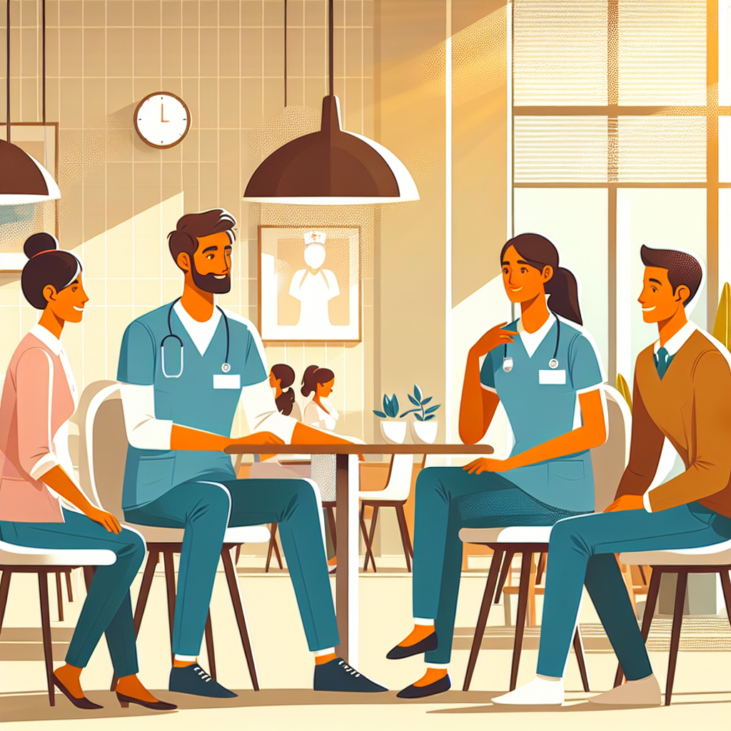 看護師が患者とコミュニケーションを取っているシーン