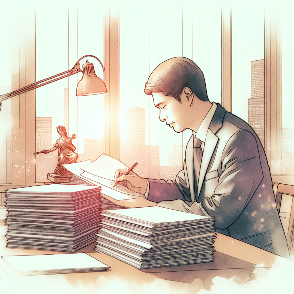 労働法制に関する資料を確認する経営者のシーン