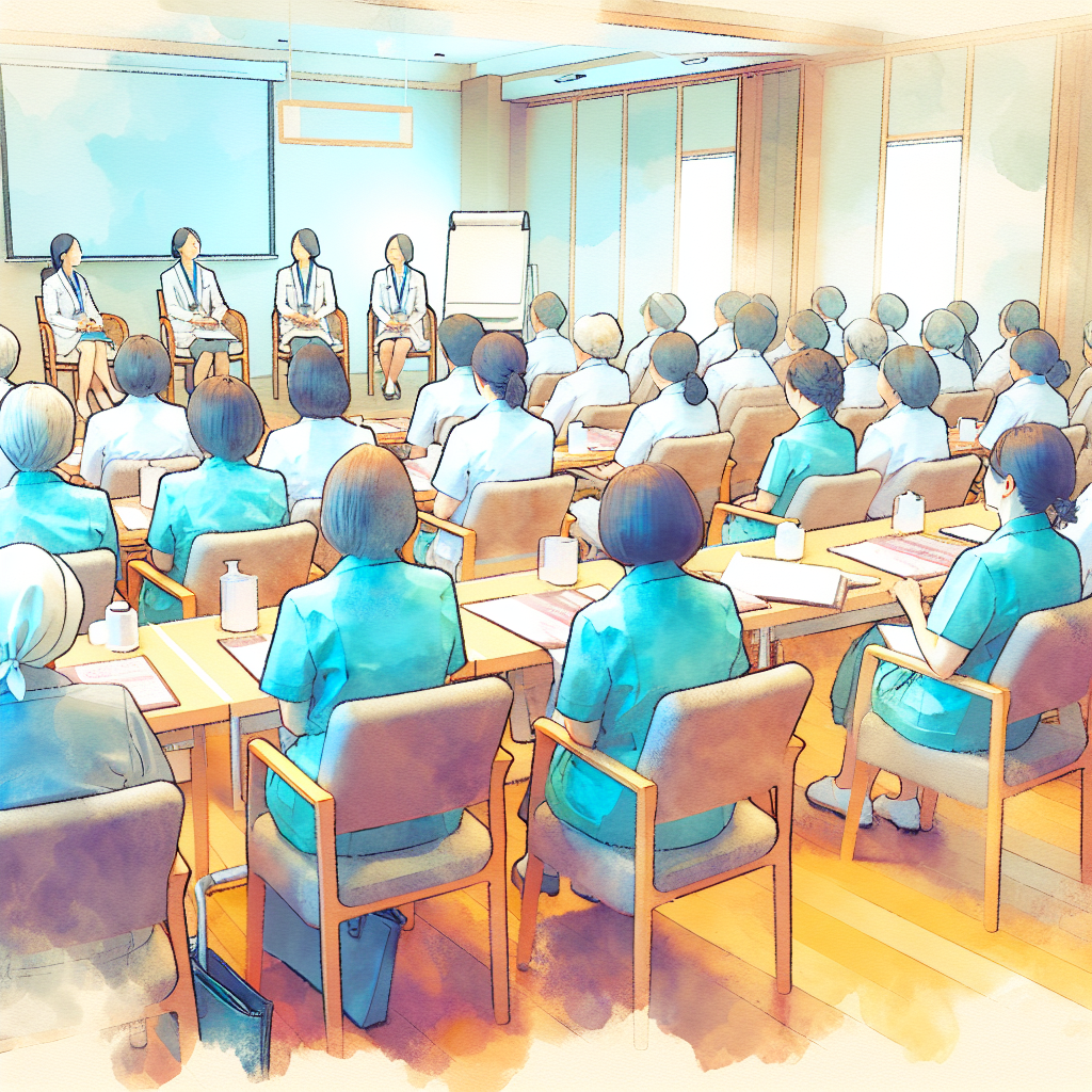 法令遵守に関するセミナーを受ける介護事業者の様子