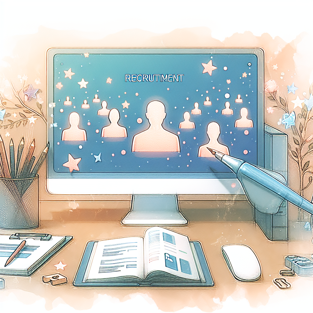 コンピューターで採用管理を行う様子