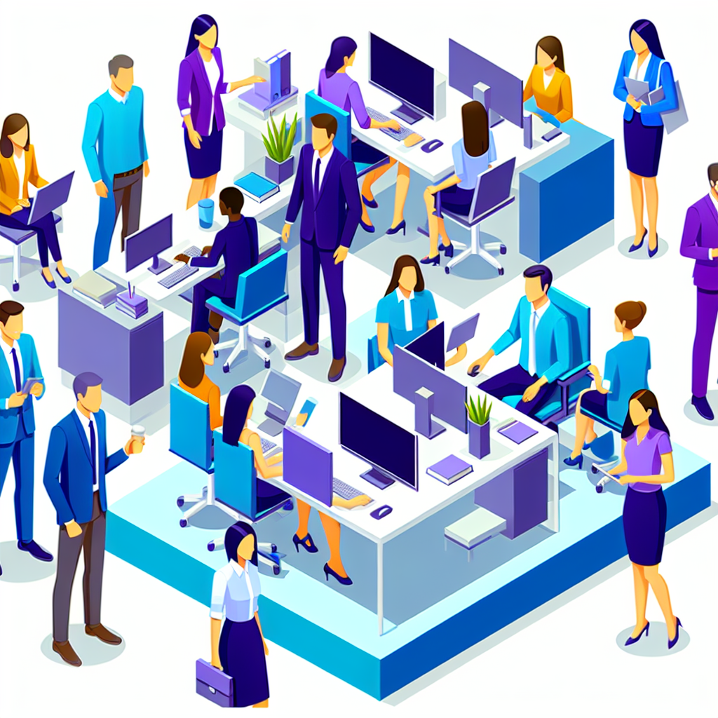 社員が笑顔で働くオフィスのシーン