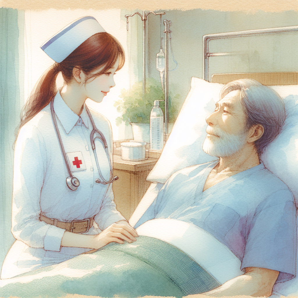 看護師が患者とコミュニケーションを取っているシーン