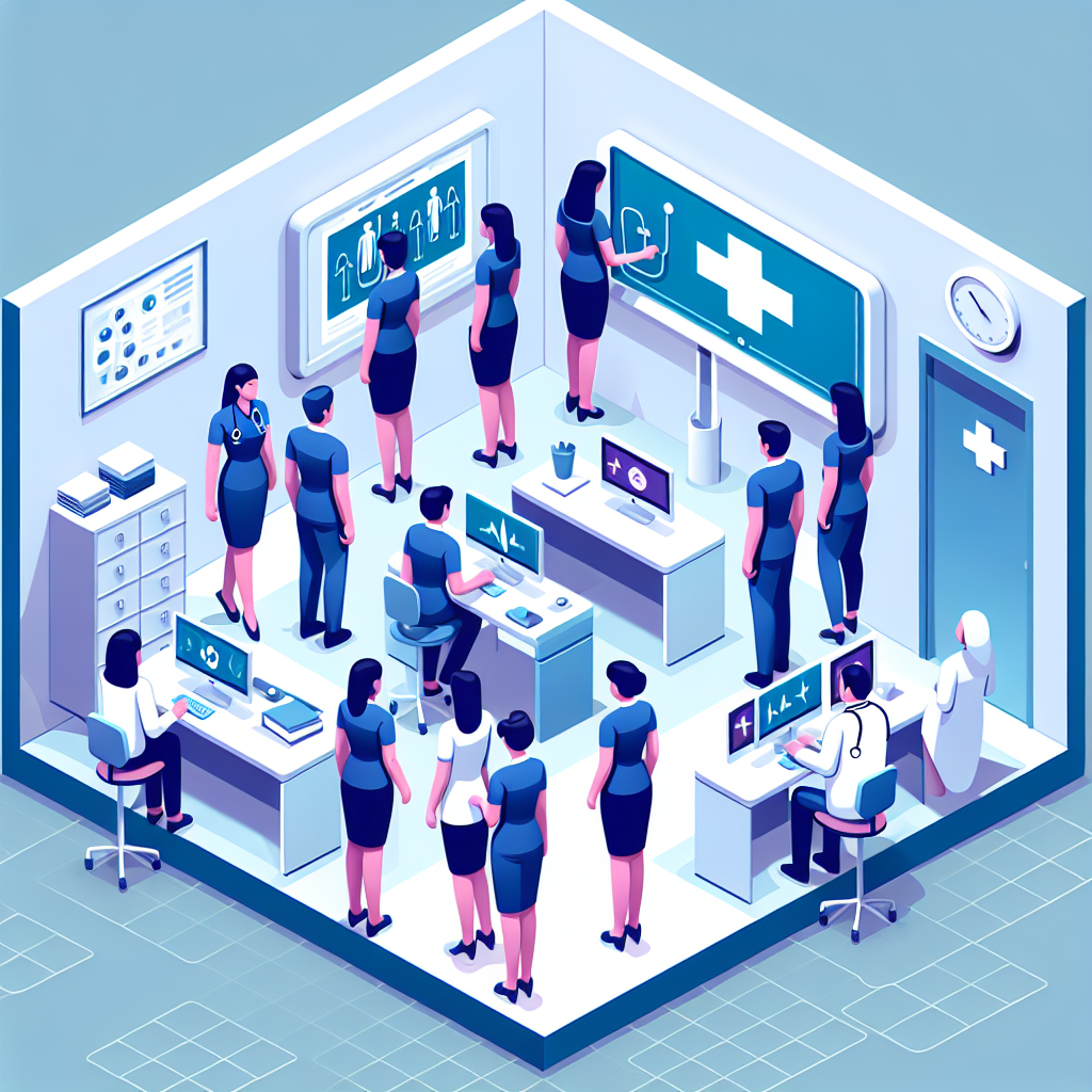 看護師が研修を受けているシーン