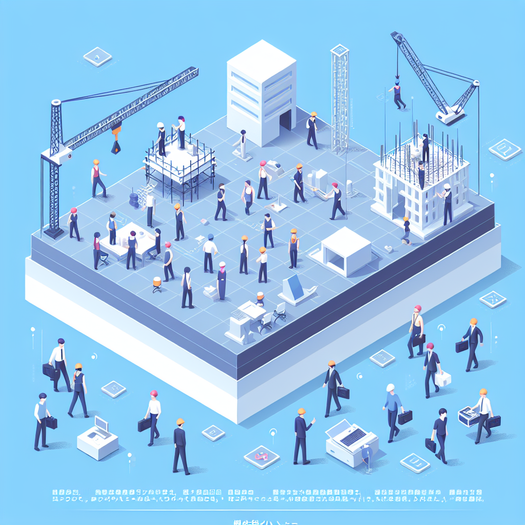 若手社員が活躍する建設現場のイメージ