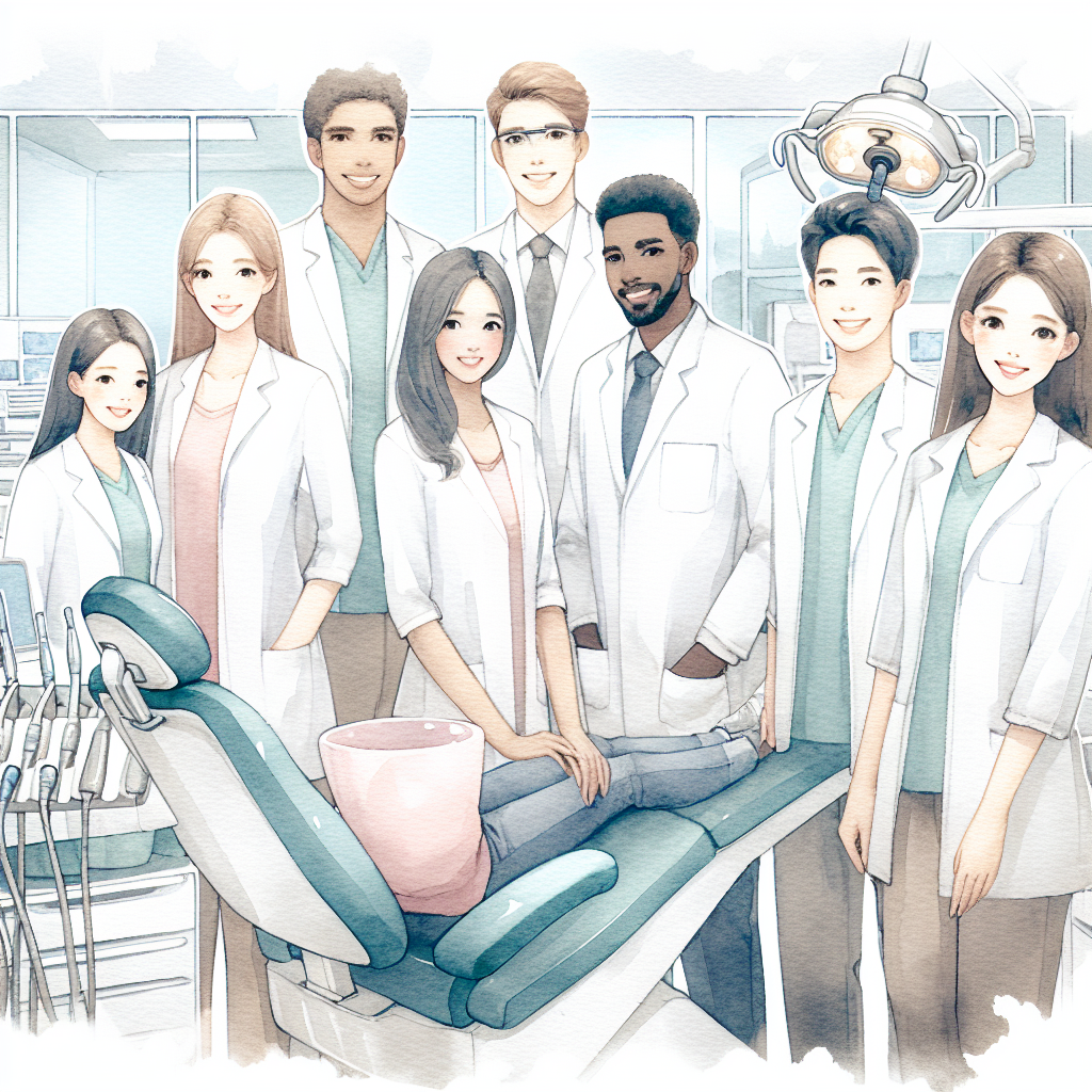 歯科医院のスタッフが和やかに働く様子