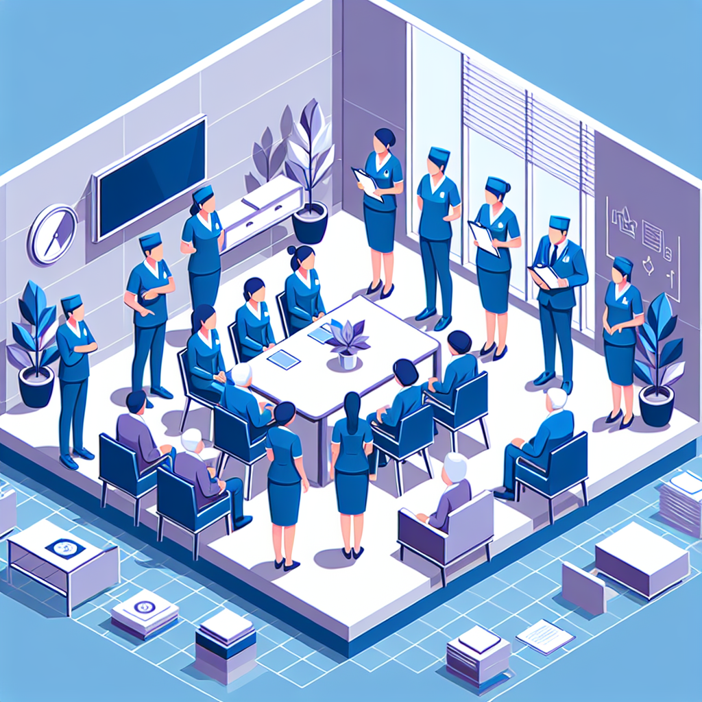 介護施設でのスタッフミーティングの様子