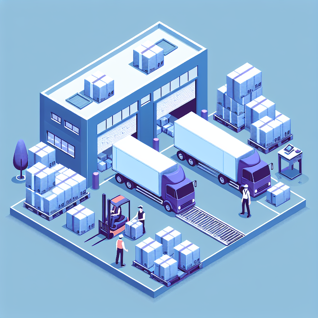 物流センターでのドライバーが荷物を積み込む様子