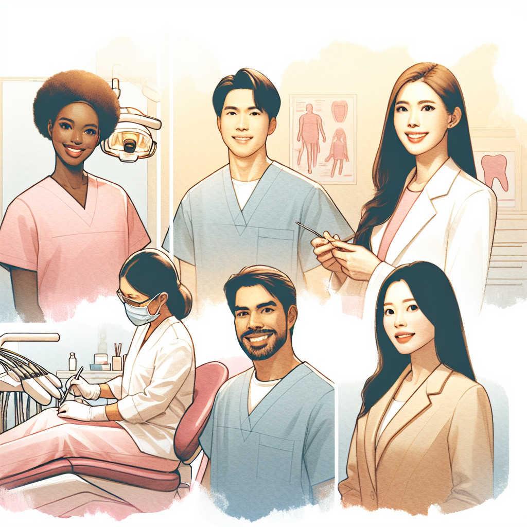 歯科医院のスタッフがリラックスしてコミュニケーションを取る様子