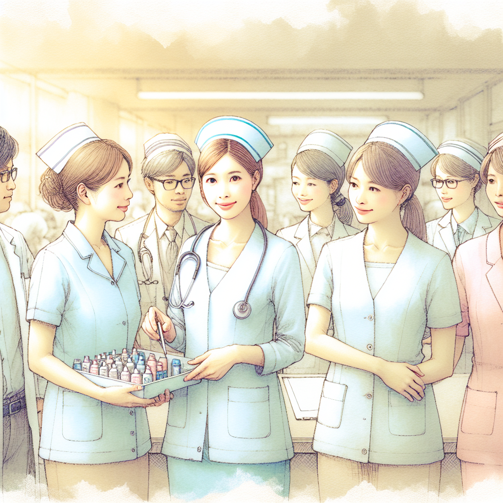 看護師が働く中小企業の職場風景