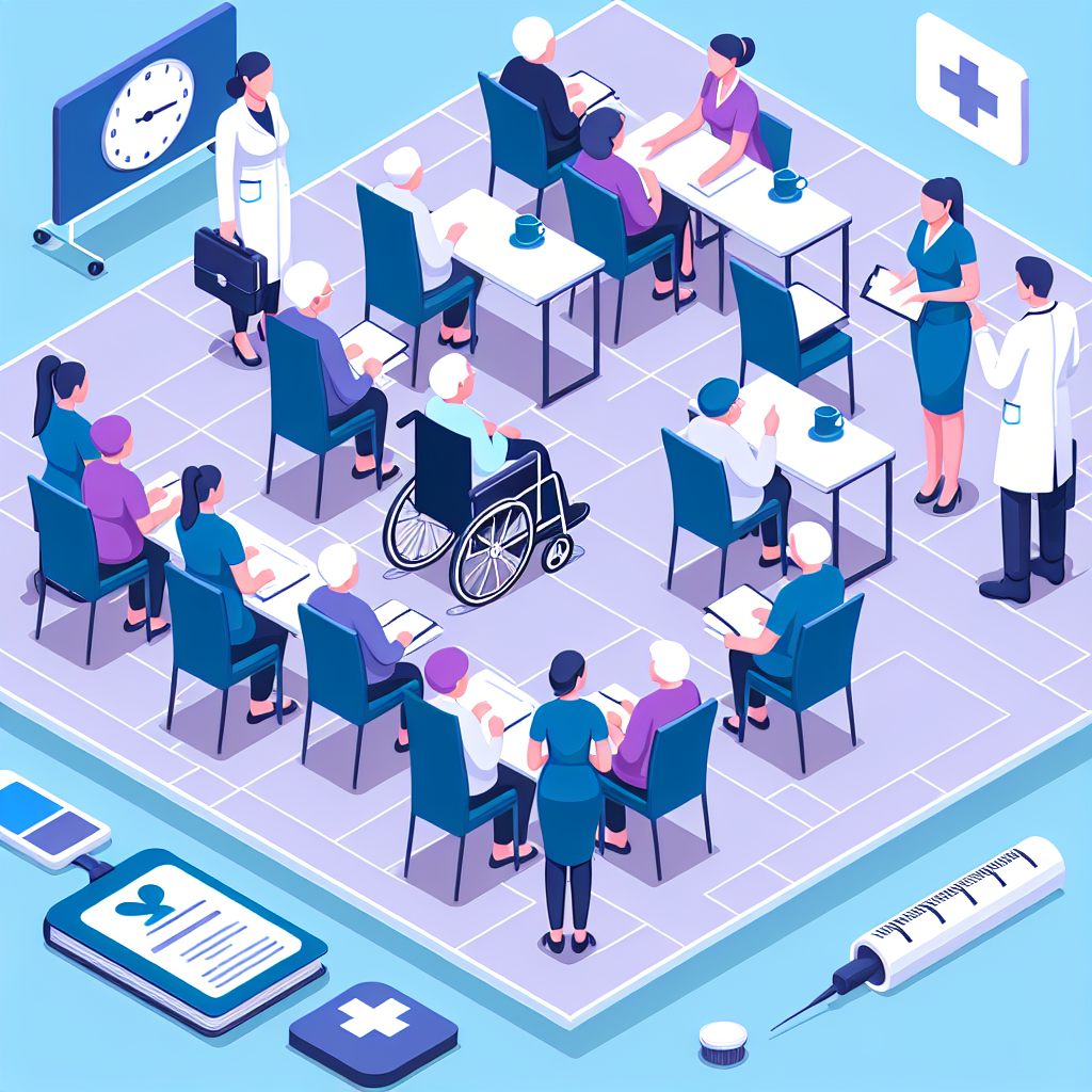 介護職員が研修を受けているシーン