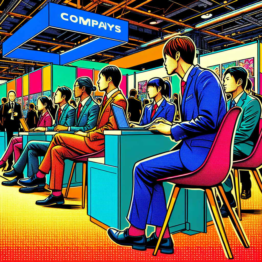 採用フェアでブースを設ける企業の様子