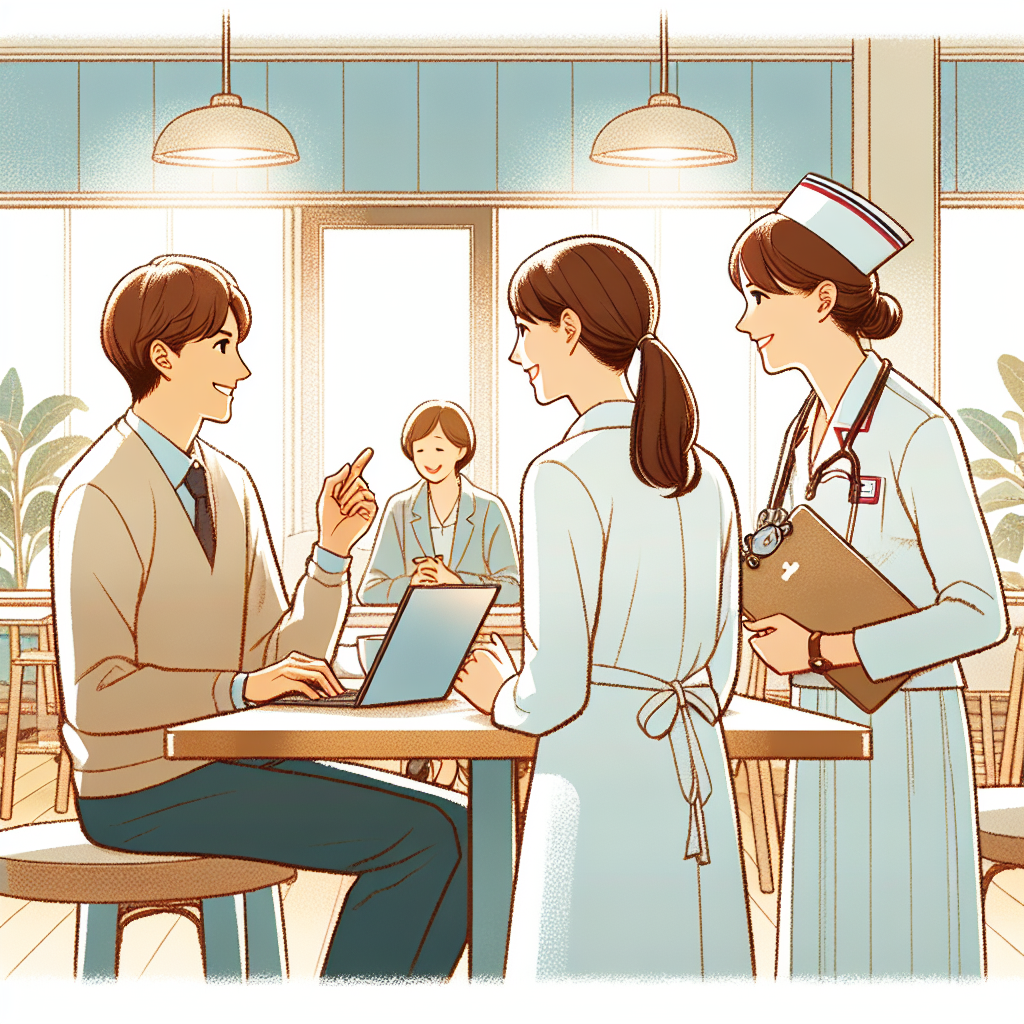 看護師が患者とコミュニケーションを取っているシーン