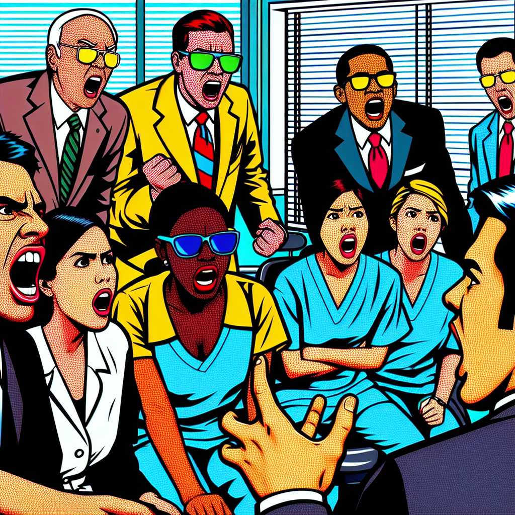 歯科医院での労働法制に関するミーティングの様子