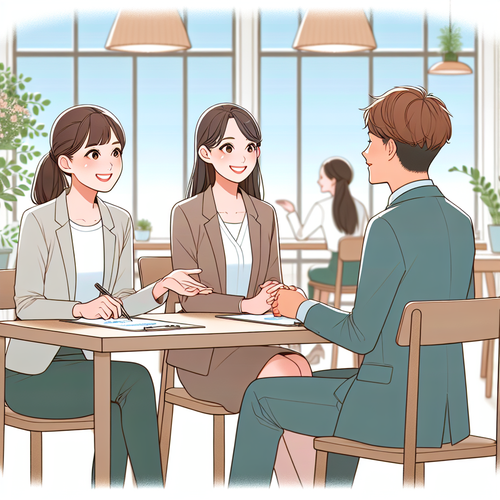 採用面接を受ける若い介護職員の写真