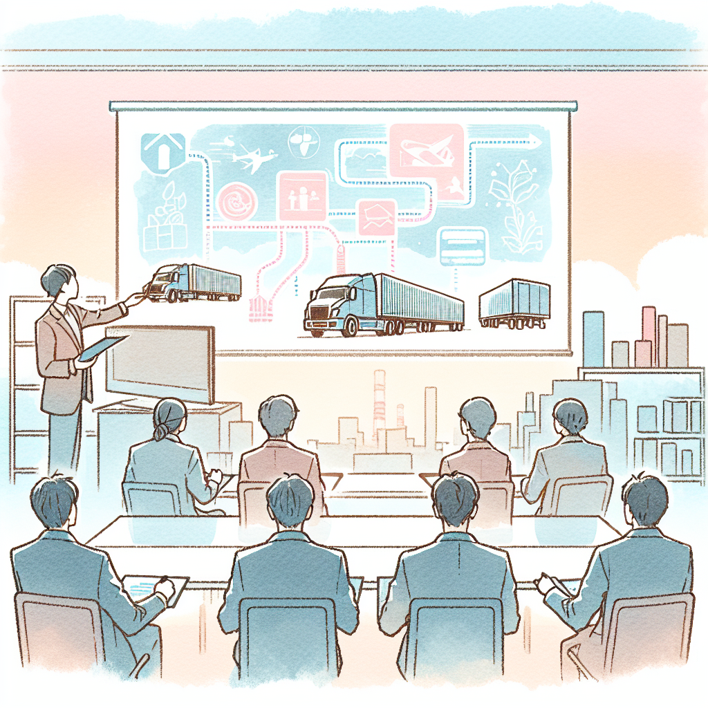 物流企業でのキャリアパス説明会の様子