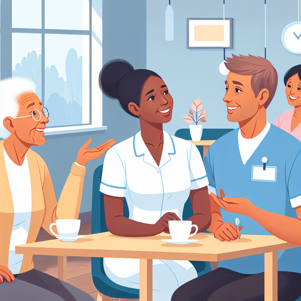 介護施設で働く介護士たちの集合写真