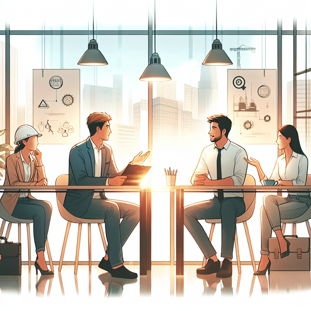 リモート面接を行う建設会社の担当者