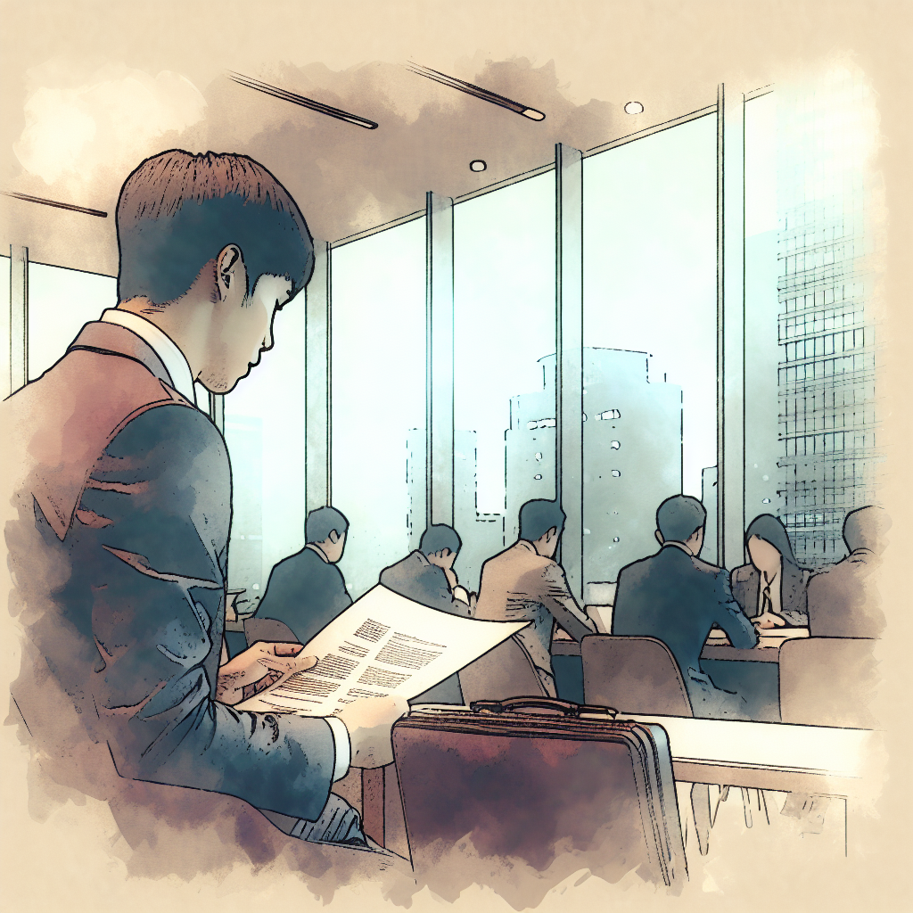 労働法制に関する資料を確認する人事担当者