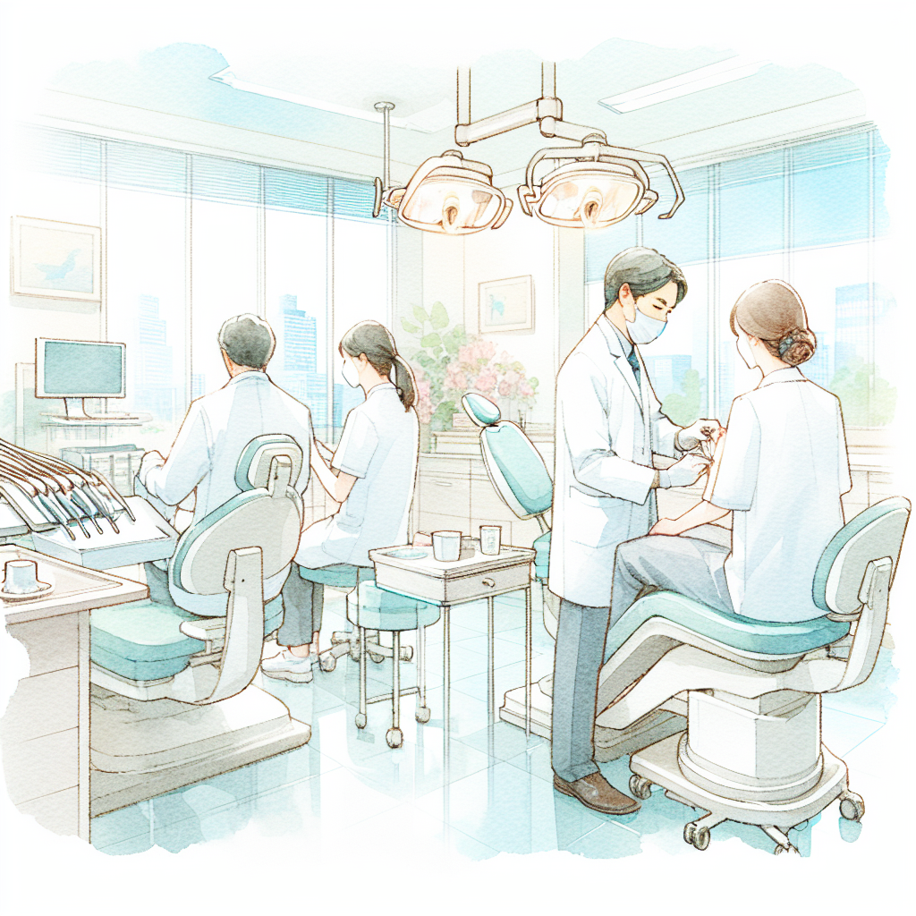 歯科医院の職場環境改善を示すイラスト