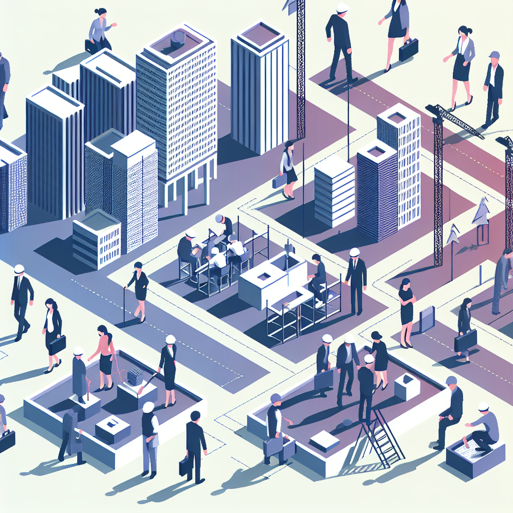 建設現場で働く多様なスタッフの画像