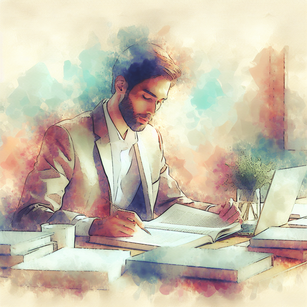 職員が資格取得のために勉強している様子