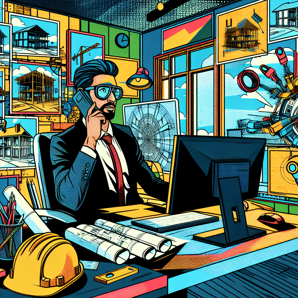 リモートワークをする建設業界の社員のイメージ