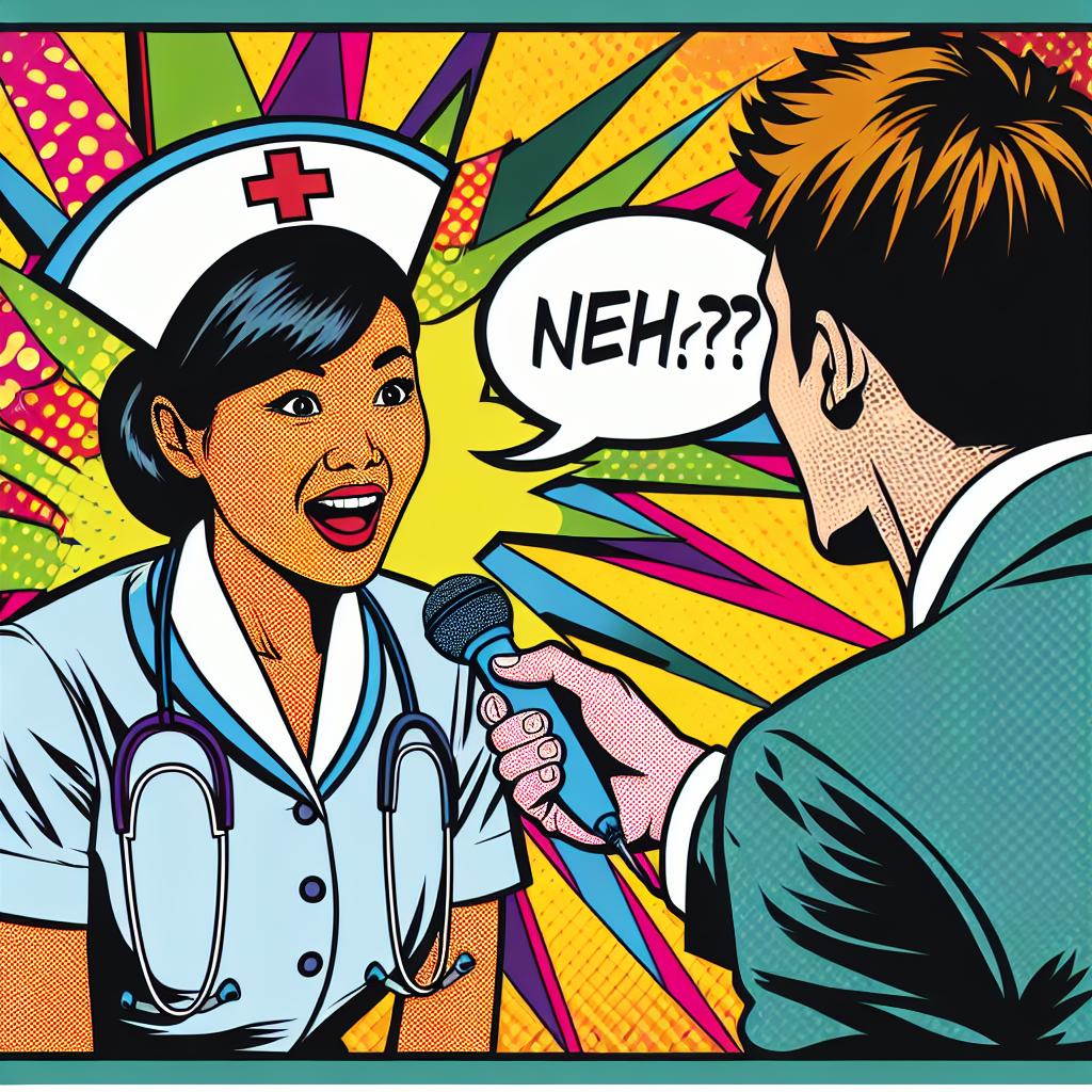 看護師のインタビューシーンを撮影した写真