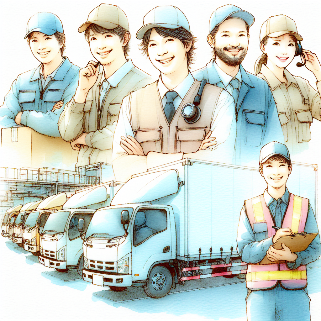ドライバーが笑顔で働く物流現場の写真
