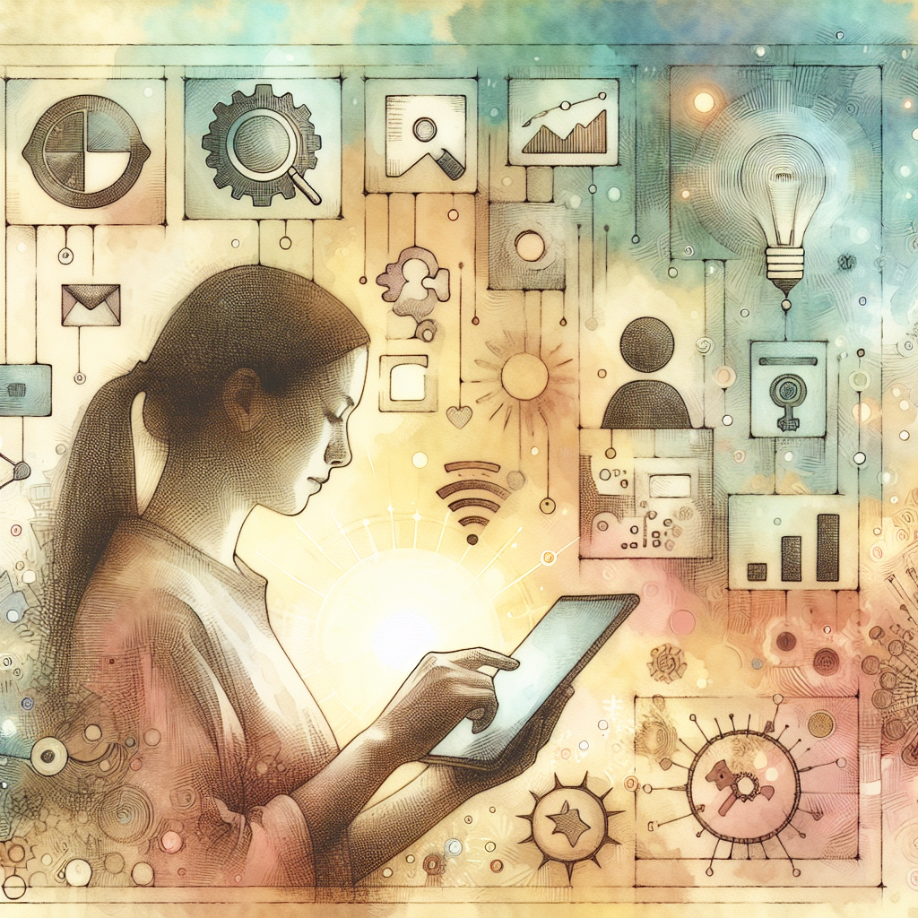 デジタルプラットフォームを使って求人情報を検索する様子