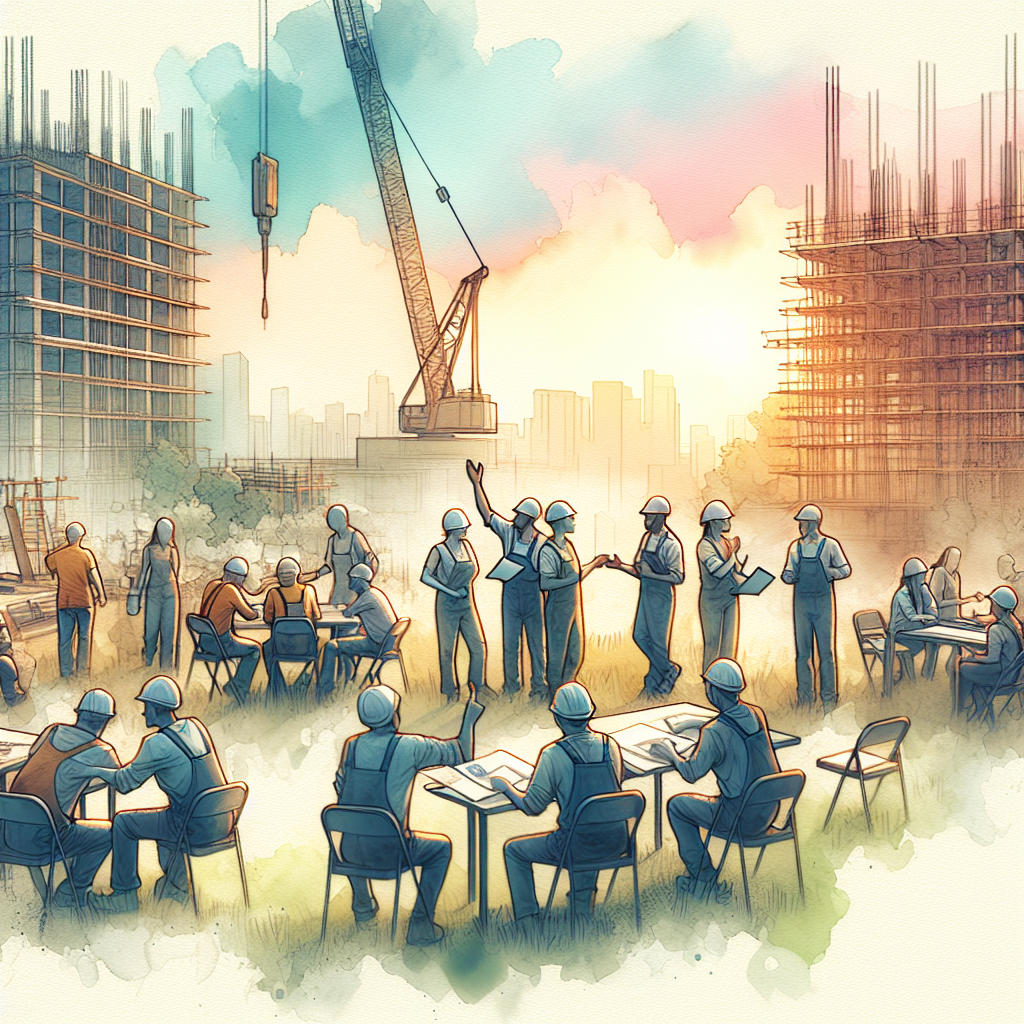 職場環境の改善に取り組む建設現場の様子