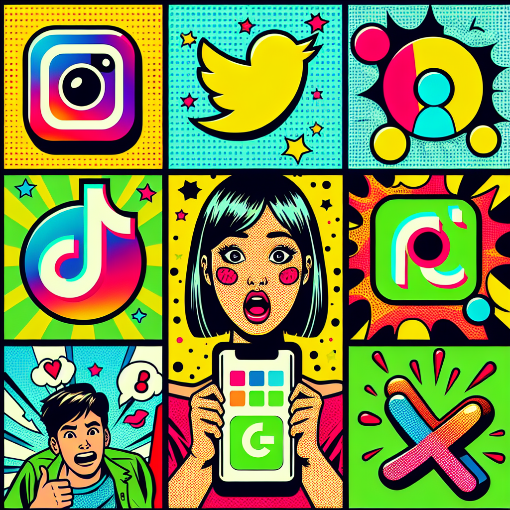 Instagram、TikTok、Xそれぞれの特徴を表す簡単なアイコンセット