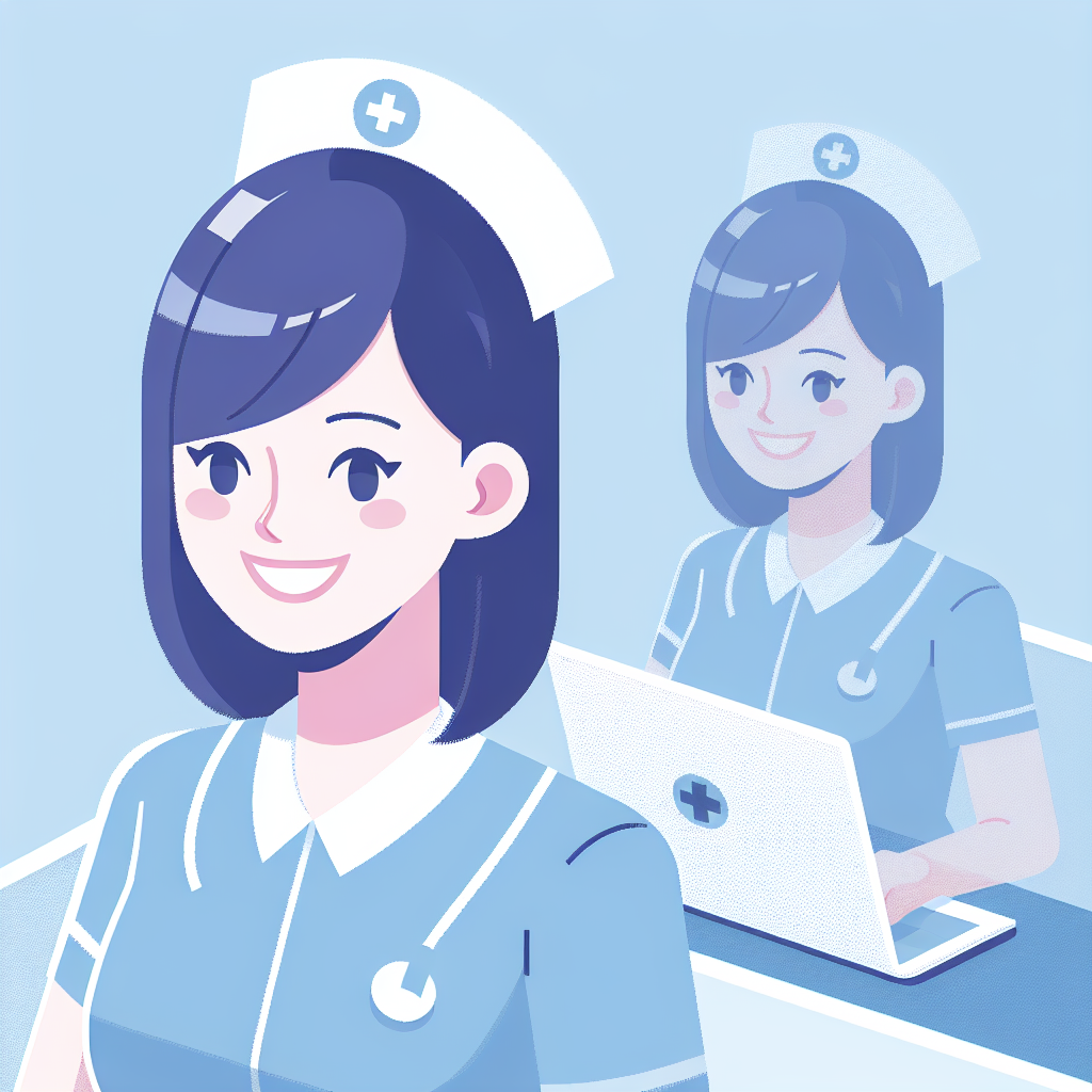 看護師が職場で笑顔で働いている様子