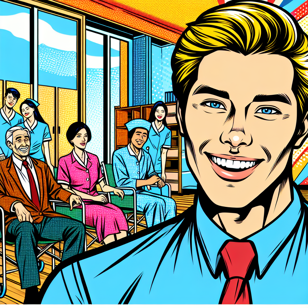 介護施設で働くスタッフと利用者の笑顔のシーン